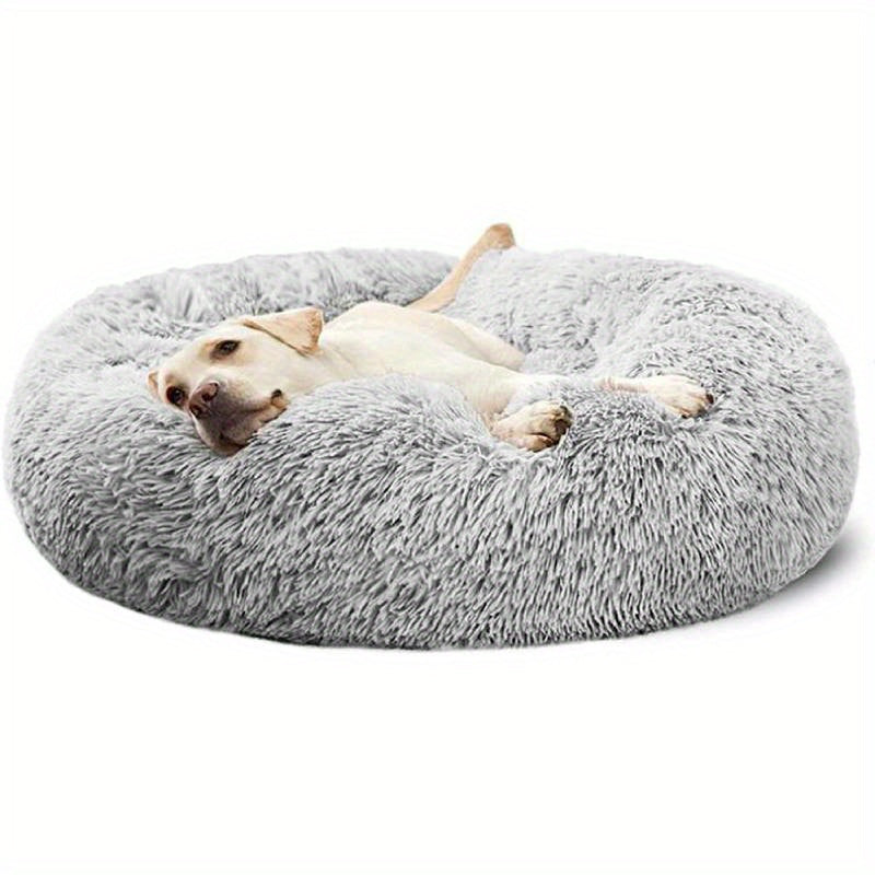 [Cozy Pet Bed] Cozy Plush Round Pet Nest - Luxurious, Soft, Non-Slip Bottom, Easy to Clean, Machine Washable Cover, Perfect for Deep Sleep Indoor Use