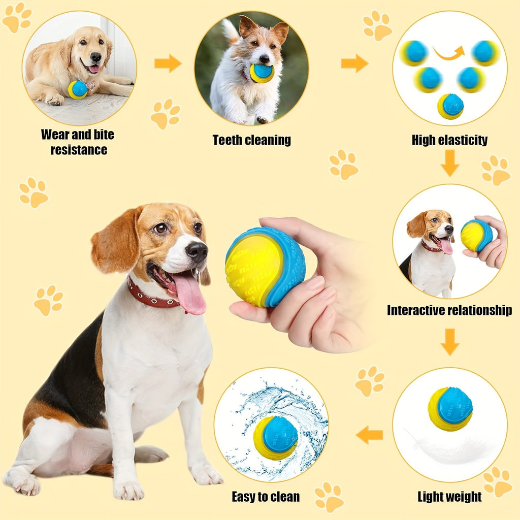 Rubber Dog Tennis Ball - Ideal for Aggressive Chewers, Interactive & Durable Pet Toy, Floats on Water, Random Color