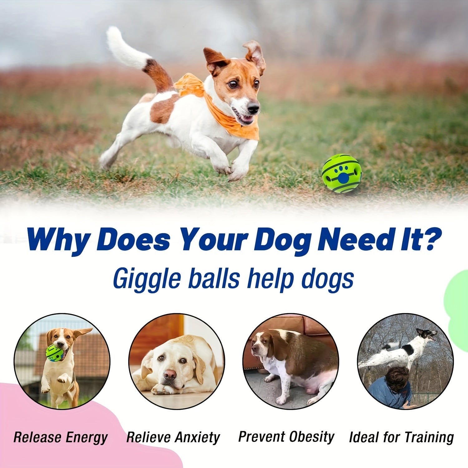 Durable Squeaky Dog Chew Toy Ball