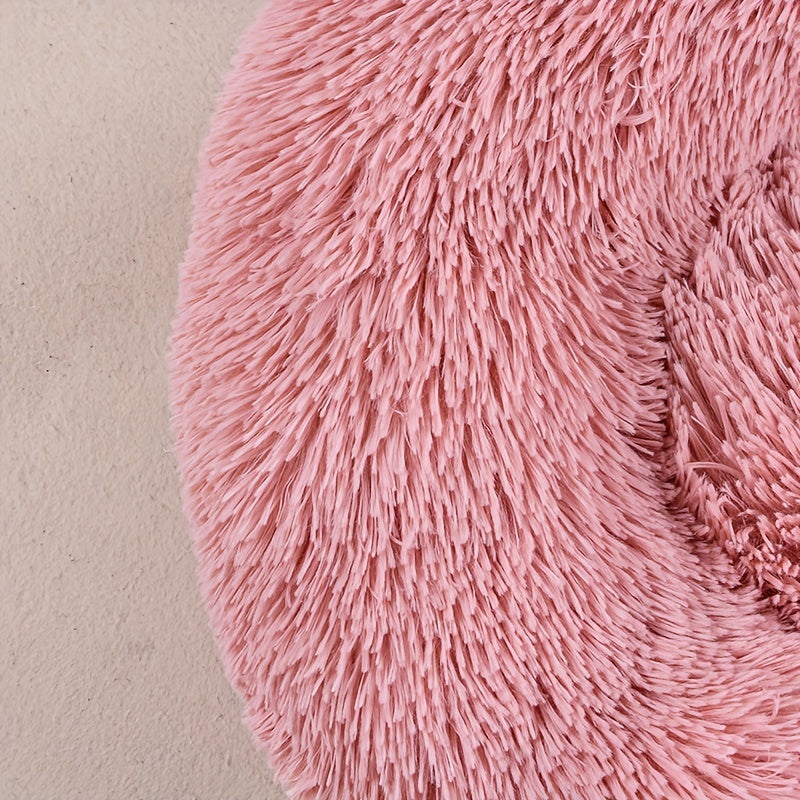 [Cozy Pet Bed] Cozy Plush Round Pet Nest - Luxurious, Soft, Non-Slip Bottom, Easy to Clean, Machine Washable Cover, Perfect for Deep Sleep Indoor Use