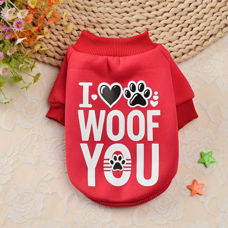 1pc Cozy Fleece Dog Sweatshirt - Patriotic & Fun Prints, Machine Washable, All-Season Pullover Pet Apparel for Small, Mini & Toy Breeds, Woven Polyester, Christmas Holiday Outfit for Yorkie, Maltese, Bichon, Pomeranian, Chihu