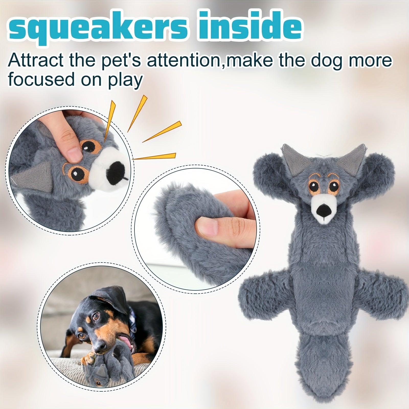 10pcs Dog Squeaky Toys No Stuffing Pet Toys Crinkle Dog Toy for Aggressive Chewers Plush Teething Puppy Squeak Toys Animals Chew Toys for Small Medium Large Pets, 10 Styles(Classic Style), Dog Enrichment, Animal Print Toys, C