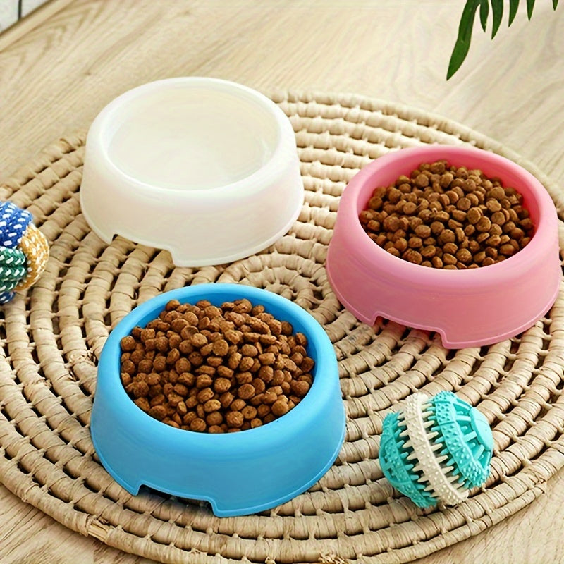Stackable Plastic Cat and Small Dog Bowls - Pet Feeding/Water Bowls for Cats and Chihuahuas - Classic American Style Pet Food Dish - Set of Multiple Basic Animal Feeders