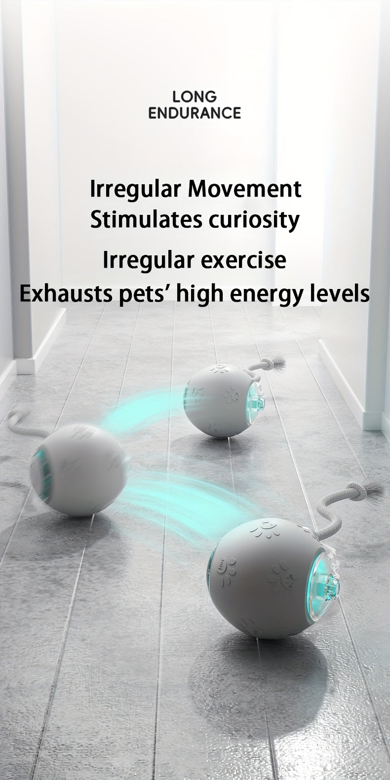 Cat Toys For Indoor Cats, Interactive Cat Toy, USB Rechargeable, Fast Rolling Dog Ball Toy On Rug, Bird Chirping & Motion Activated Cat Ball, Anti-Depression Pet Toy Fun Gift With Light