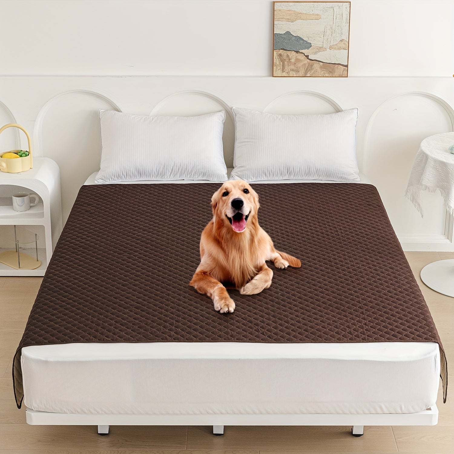 Waterproof Pet Bed Mat for Medium & Large Dogs - Non-Slip, Odor-Resistant Sofa Protector with Plaid Polyester Fill, Machine Washable, Pet Furniture Protection, Urine-proof, Car Mat