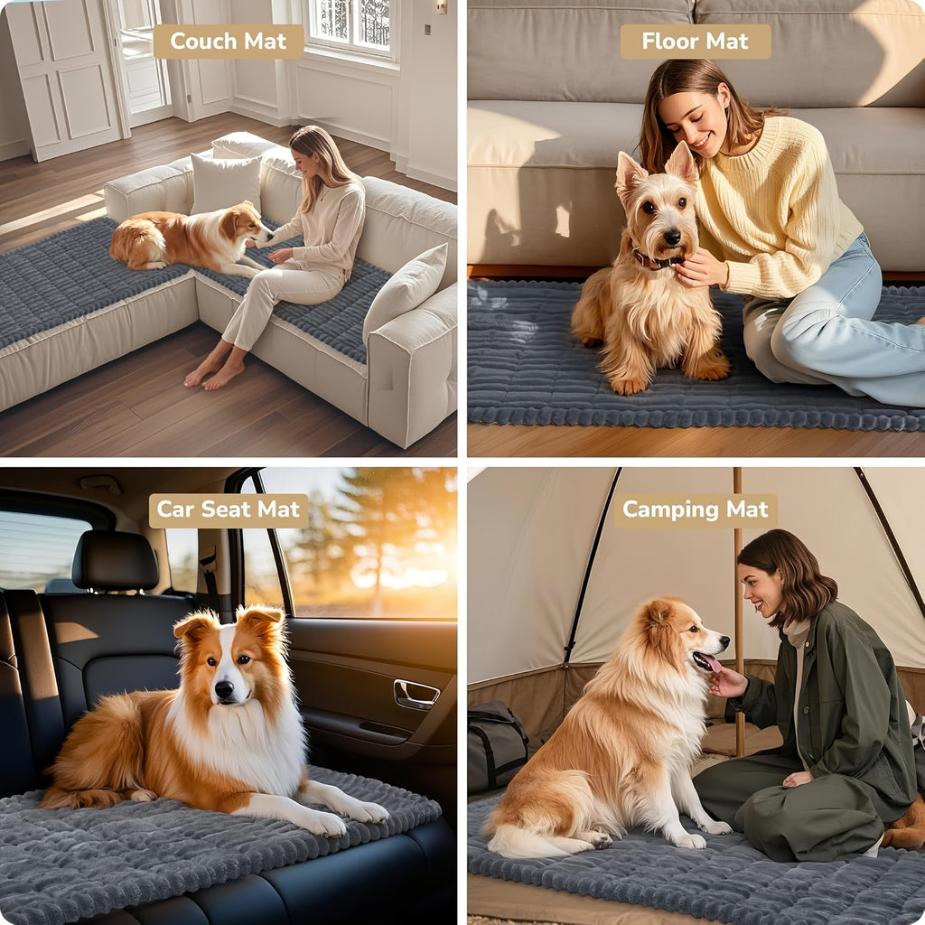 [Large Car Dog Seat Cushion] Non-Slip Thickened Fabric Large Car Dog Seat Cushion | Ergonomic Design, Machine Washable Pet Bed for Back Seat, Comfortable & Durable Car Ride for Dogs