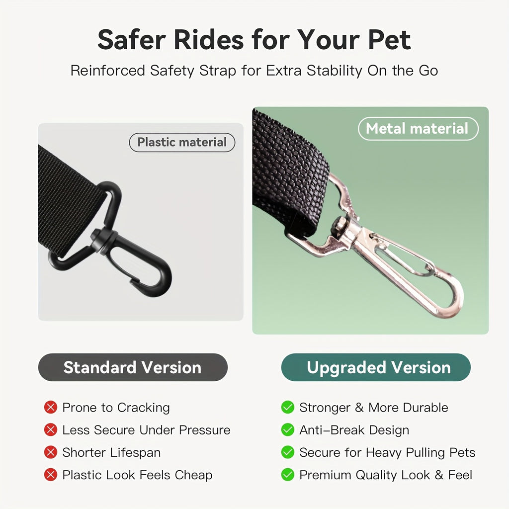 Dog Carrier Car Seat for Dogs & Cats - Portable Warm Travel Pet Bed with Safety Hook & Buckle, Handheld/Shoulder Strap, Fits Car Front/Back Seat, Suitable for Fall/Winter, Christmas Gift