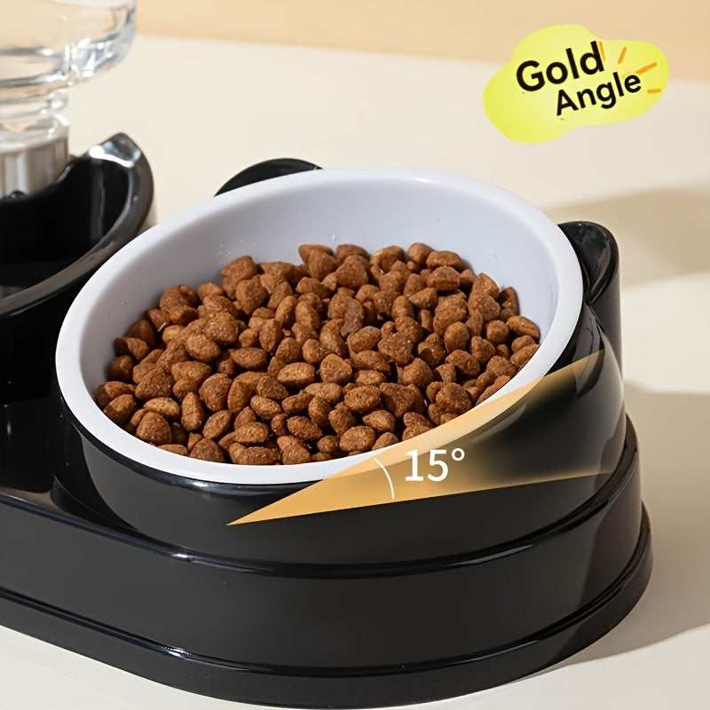 3-in-1 Stainless Steel Pet Feeding Station with Automatic Food and Water Dispenser, Dual Bowls for Dogs and Cats - Durable, Easy-to-Clean, Space-Saving Design for Small to Medium Pets, Pet Feeding Station|Modern Pet Station|S