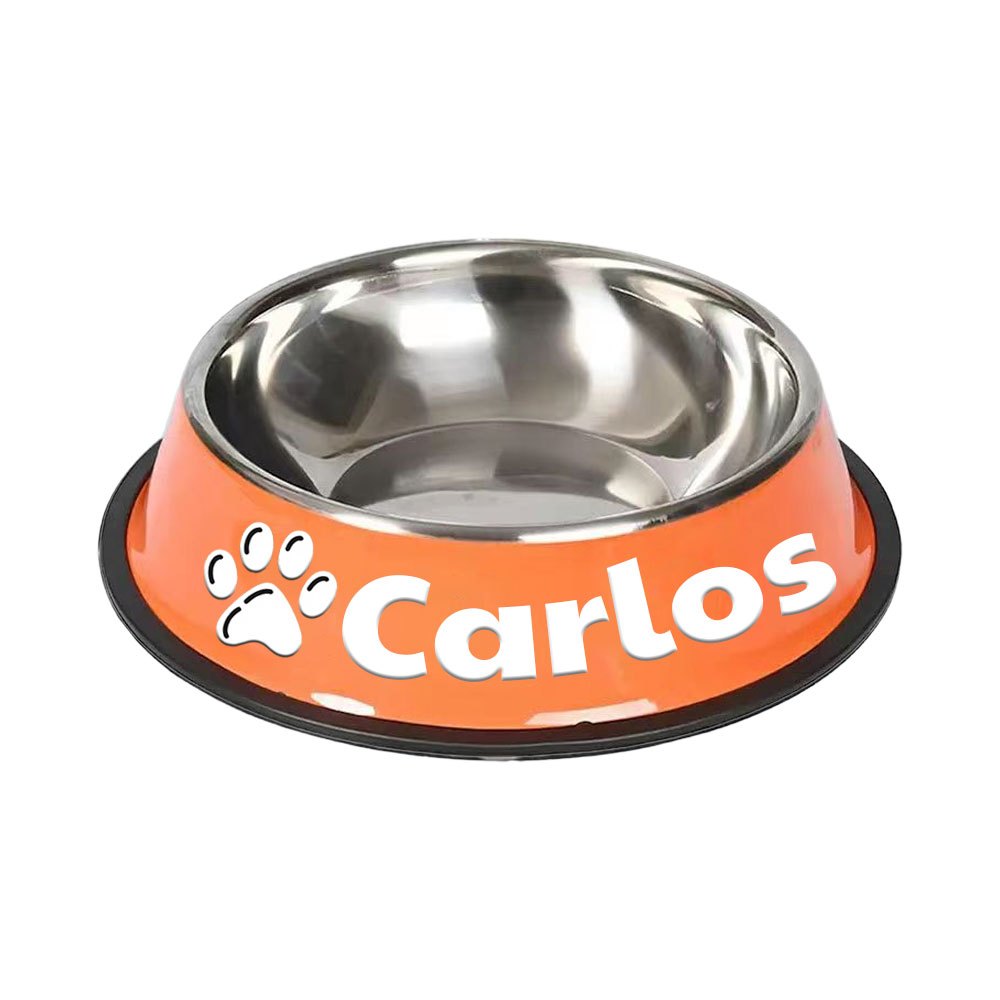 1pc Personalized Stainless Steel Dog Bowls - Non-Slip Custom Pet Feeding Dishes - For Dogs - Ideal for New Year Gifts