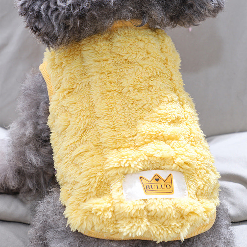 4pcs Dog Sweaters - Cute Fleece Pullover Coats with Wavy Double-Sided Design, Warm Winter Outfits for Small & Medium Dogs & Cats, Soft Polyester Pet Apparel in Light Blue, Red, Yellow, White, Dog Sweater, Pet Winter Wear, Pla