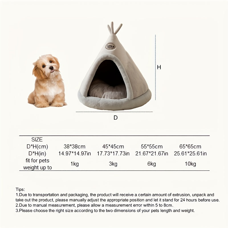 1pc Classic Mongolian Yurt Cat House, Cozy Polyester Fiber Pet Bed with Warm Comfort, Cute Animal Shelter for Indoor Cats, Pre-Assembled, Cute Cat Bed