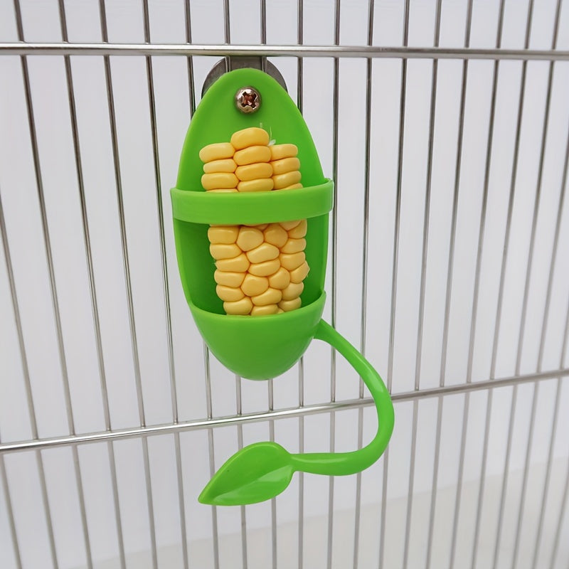 YIYUANPET Parrot Bird Feeder Toy, Plastic Fruit and Vegetable Basket with Calcium Station, Interactive Seed Caddy for Parakeets, Cockatiels, Lovebirds, with Easy Wall Mount Swing