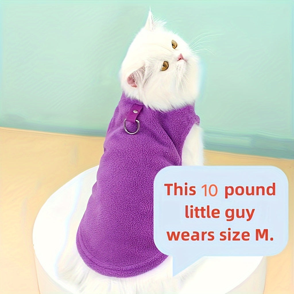Tailoredtrend, Cozy Fleece Dog Vest - Thick, Solid Color Pet Apparel for Small to Medium Cats & Dogs, Hand Wash Only - Perfect for Fall/Winter