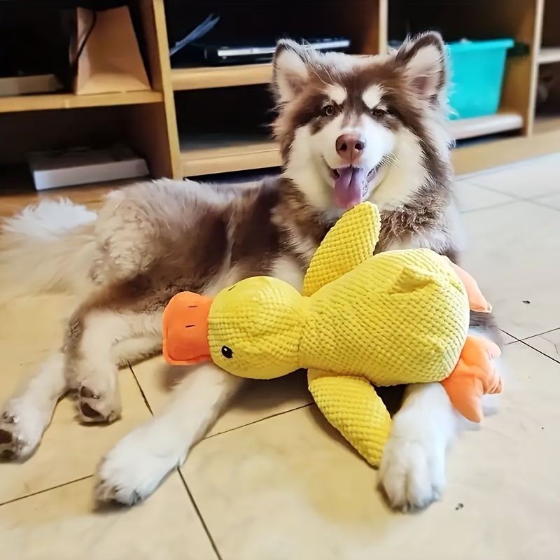 [Durable Plush] Durable Plush Squeaky Dog Toy | For All Dog Breeds | Plush | Squeaky, Chew Resistant, Interactive | Pet Toy | Without Battery