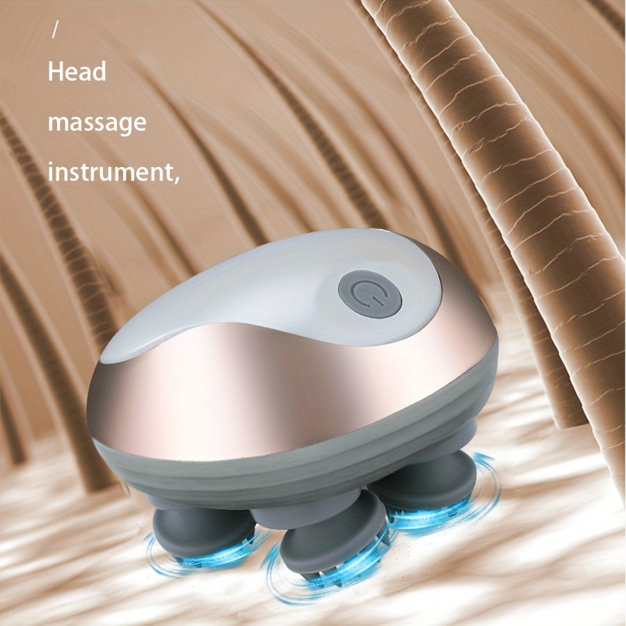 Handheld Scalp Massager, Electric Scalp Massager with 4 Massage Claws, Portable Head Massager for Relaxation and Hair Growth, Suitable for Both Humans and Pets!
