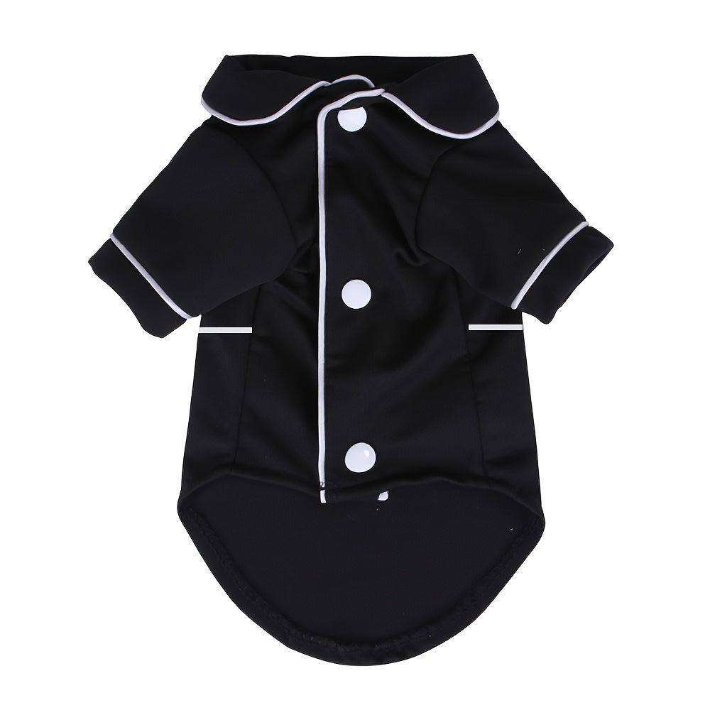 Pet Pajamas for Dogs and Cats - Woven Polyester Dog Sleepwear, Small Breed Nightwear with Button Closure, Machine Washable Pet Apparel for Puppies and Kittens