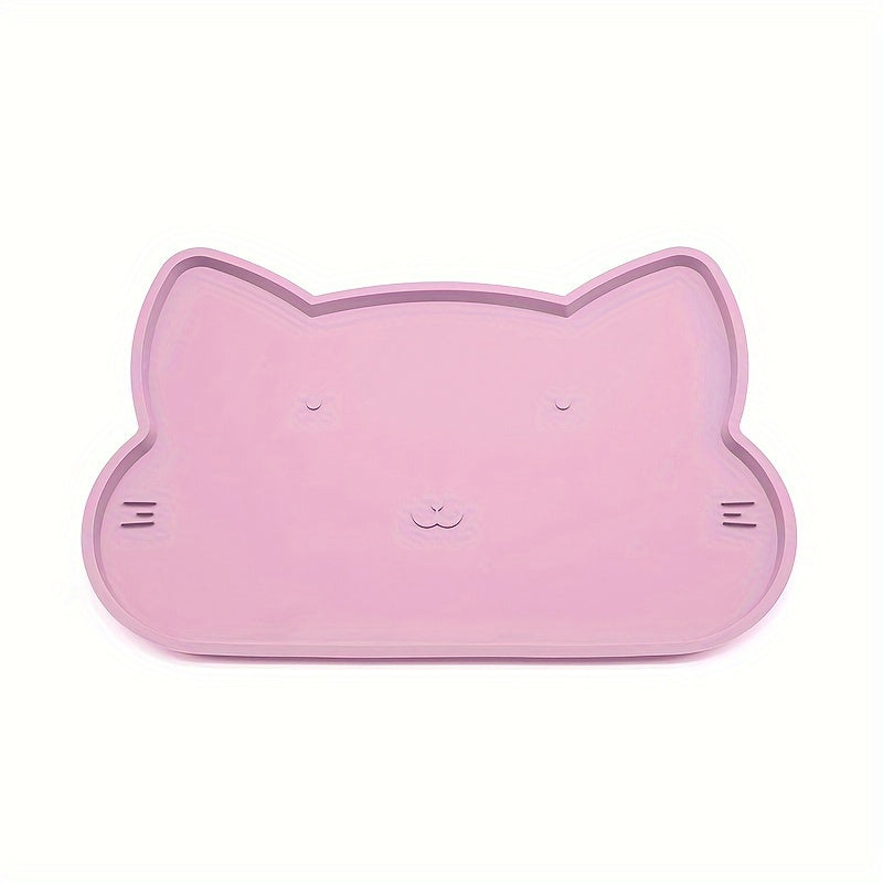 [Silicone Pet Feeding Mat] Waterproof Non-Slip Silicone Pet Feeding Mat - 19x12 inches, Easy Clean Floor Placemat with Raised Edges for Cats & Dogs