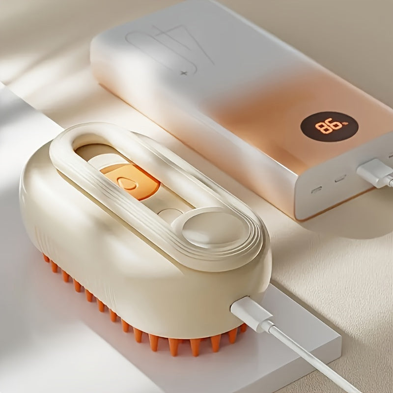 [Steam Massage Comb] 3in 1 No-Rinse Steam Massage Comb - Pet Grooming Brush for Cats and Dogs - Floating Hair Removal Comb, One-Touch Brush for Daily Grooming, Pet Care Electric Spray Massage, USB Charging Cat Comb