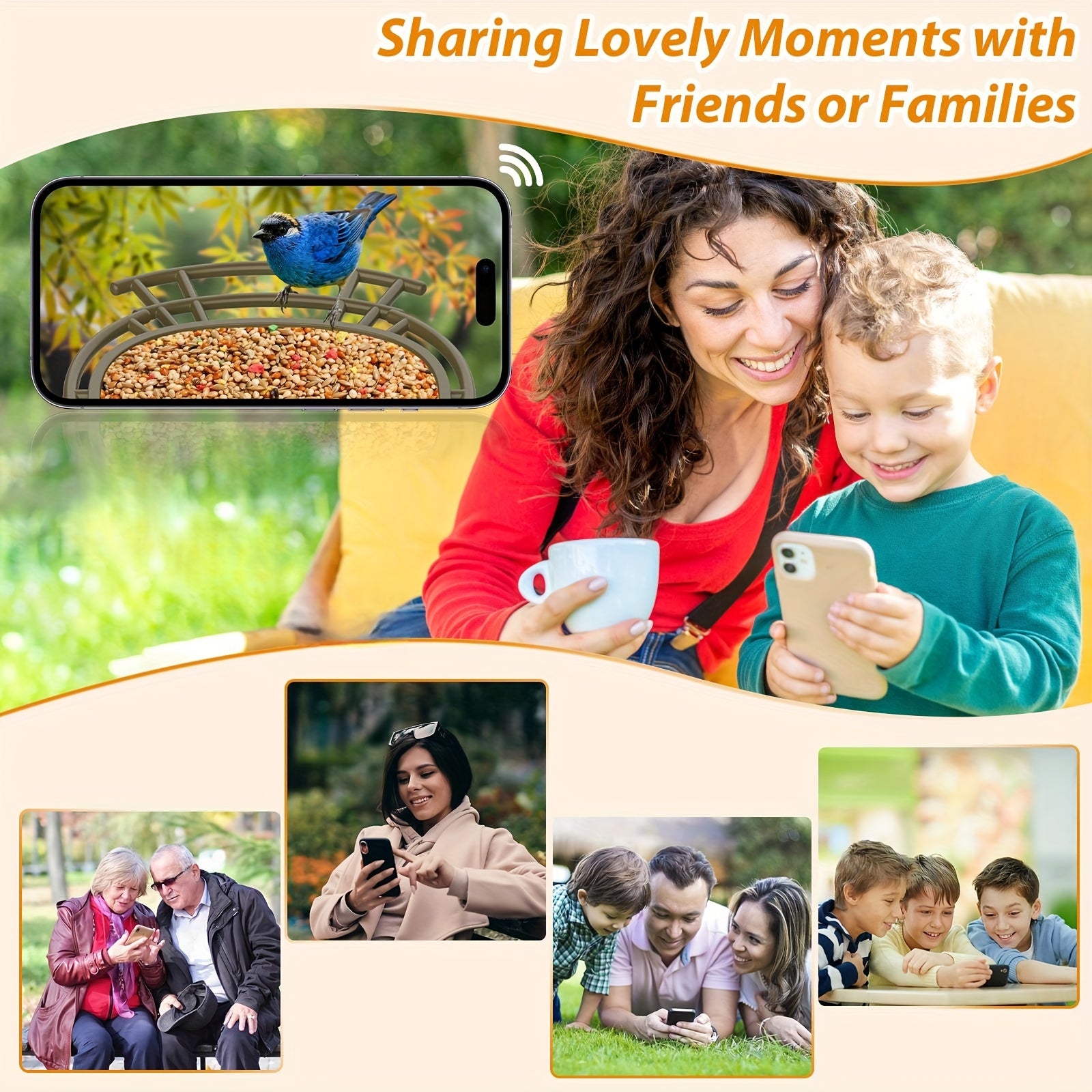 [Intelligent Bird Feeder Camera] 1080P Intelligent Bird Feeder Camera - Automatic Bird Camera Capture with 6W Solar Panel and 64G Memory Card - Suitable for Bird Enthusiasts and Wild Bird Viewing