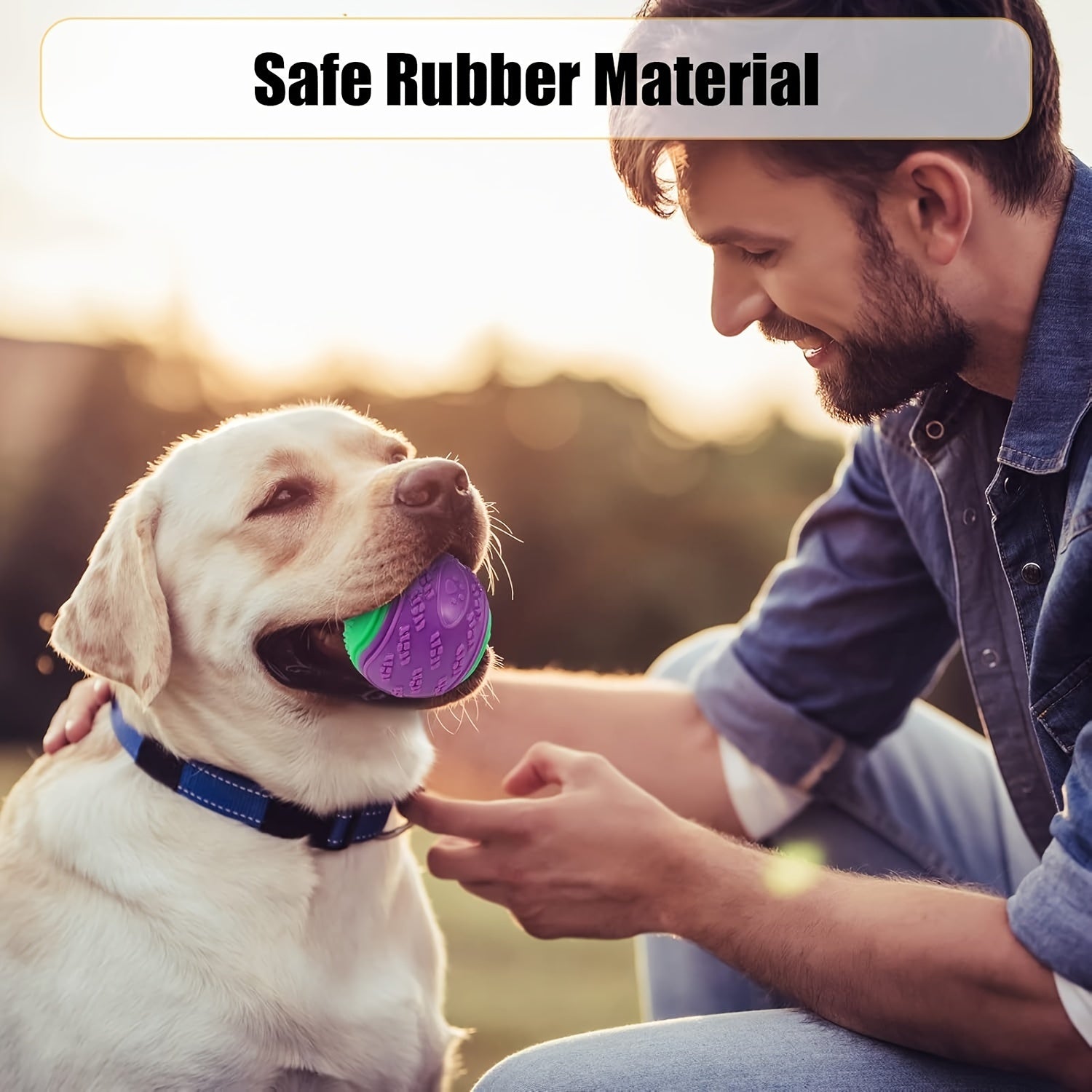 Rubber Dog Tennis Ball - Ideal for Aggressive Chewers, Interactive & Durable Pet Toy, Floats on Water, Random Color