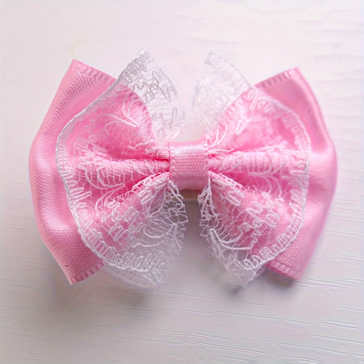 3 Pcs Cute Pink Lace Dog Hair Bows with Clips, Pet Grooming Accessories for Bichon, Teddy, Yorkshire, Maltese - Princess Style Puppy Hair Clips