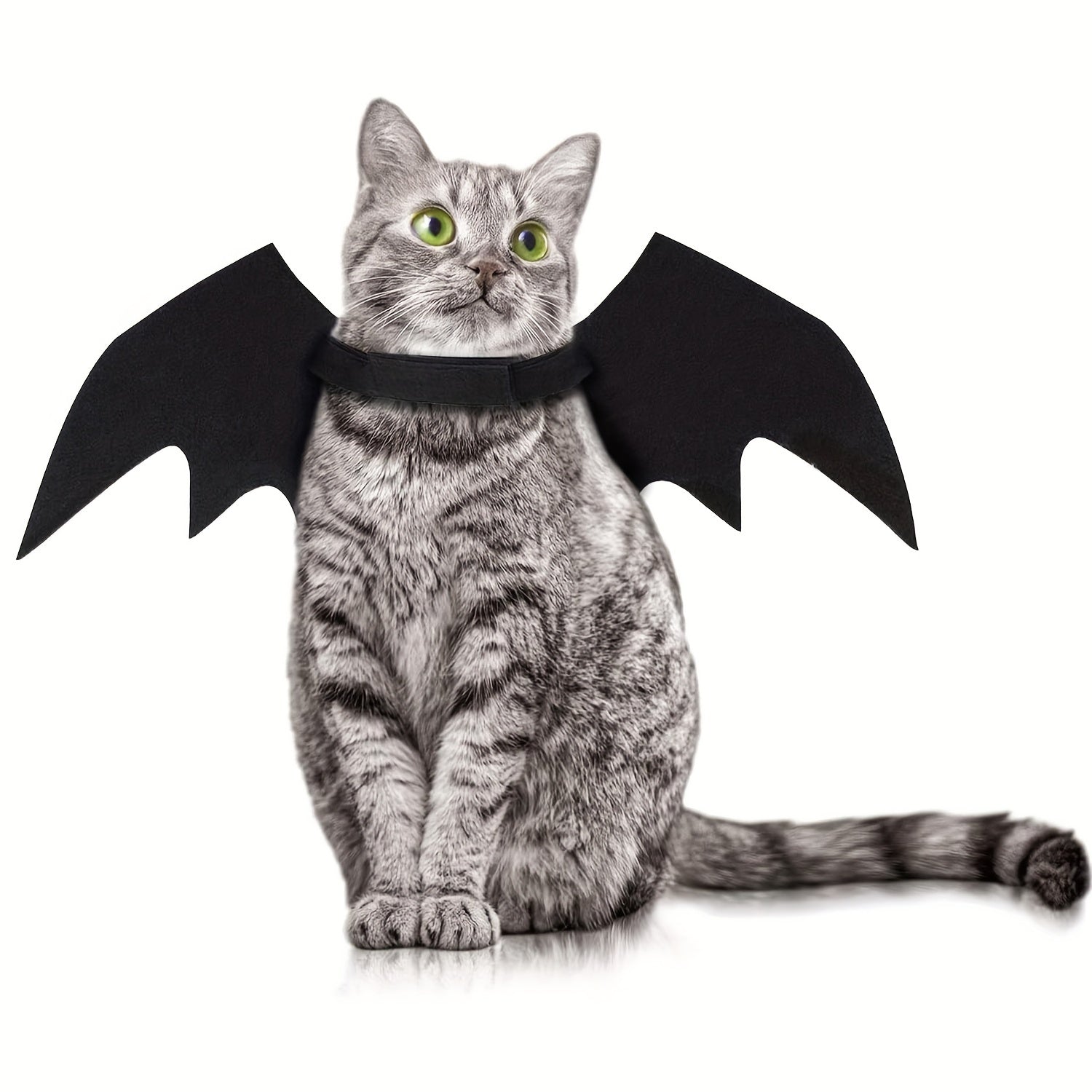 Solid Color Polyamide Bat Wings Cat Costume - All-Season Pet Apparel for Mini & Toy, Small Breeds - Woven Non-Battery Halloween Cat Bat Wing Dress-Up Accessory