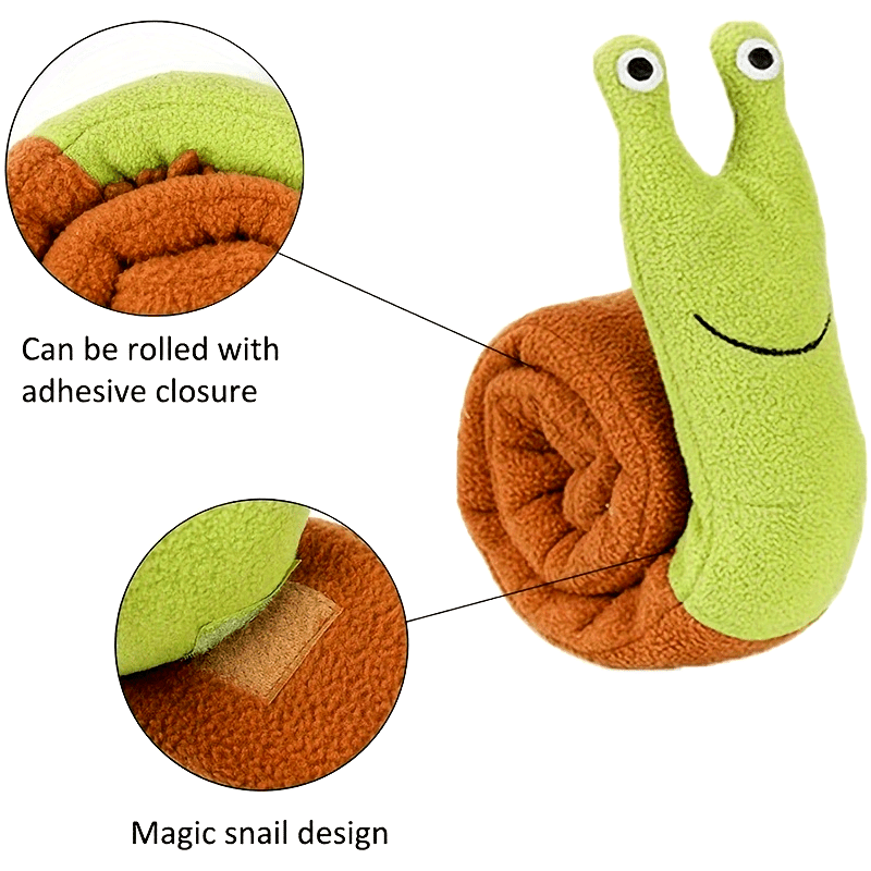 Snail-Shaped Interactive Dog Feeder Toy - Stimulating Puzzle Treat Dispenser, Plush Sniffing Mat, Educational Foraging Pad for Mental Stimulation and Slower Eating - Fun, Challenging, and Rewarding Pet Toy