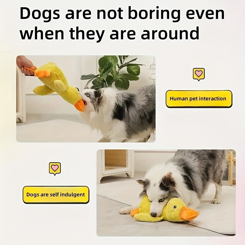 [Durable Plush] Durable Plush Squeaky Dog Toy | For All Dog Breeds | Plush | Squeaky, Chew Resistant, Interactive | Pet Toy | Without Battery