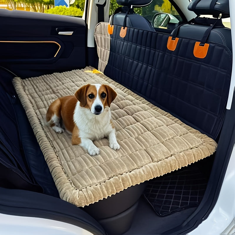 [Large Car Dog Seat Cushion] Non-Slip Thickened Fabric Large Car Dog Seat Cushion | Ergonomic Design, Machine Washable Pet Bed for Back Seat, Comfortable & Durable Car Ride for Dogs