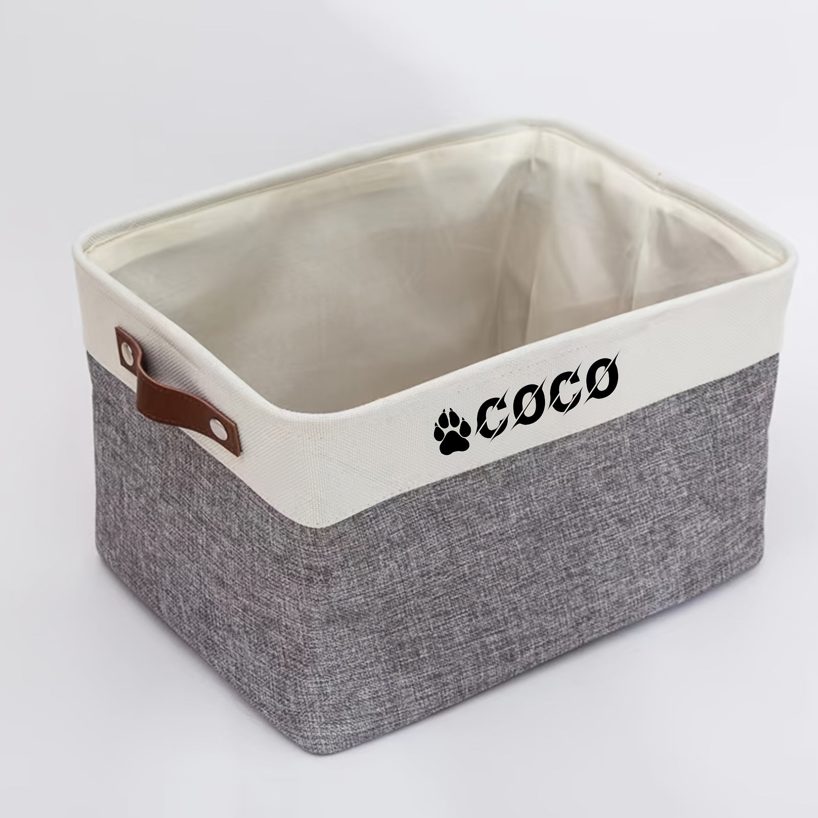 Large Pet Toy Storage Box Organizer with Customizable Name - Open Lid Design, Spacious Interior for Dogs - Durable Fabric Construction - Ideal Gift for Pet Owners - Modern Home Decor - Easy-Clean Lightweight Organizer, Pet Bo