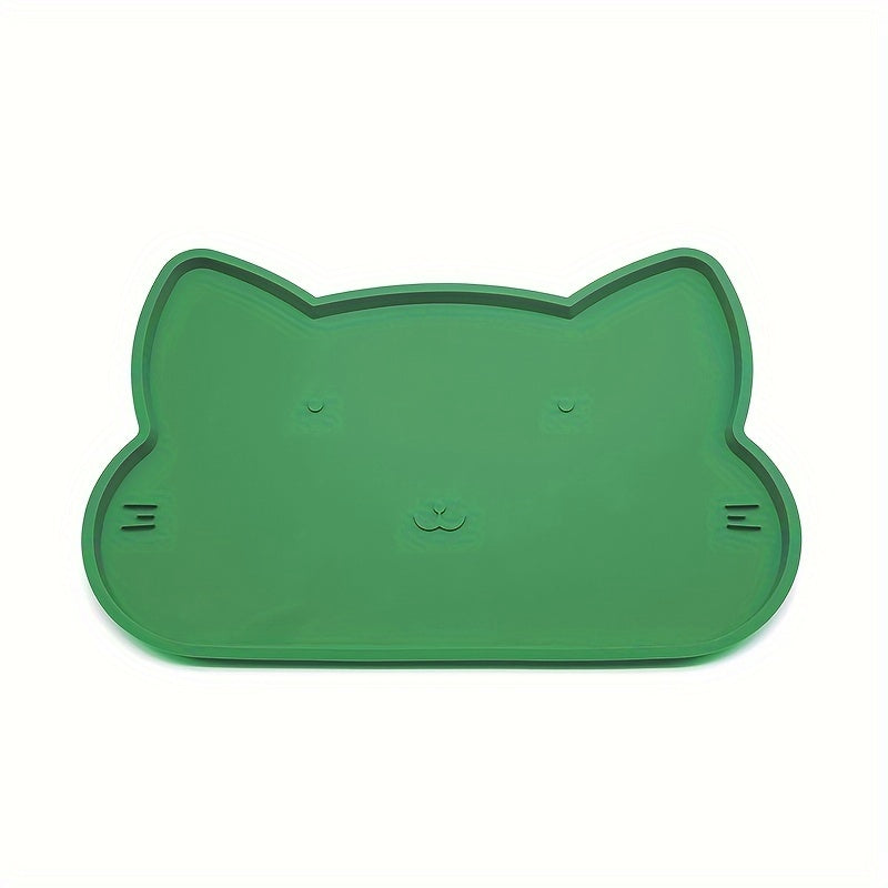 [Silicone Pet Feeding Mat] Waterproof Non-Slip Silicone Pet Feeding Mat - 19x12 inches, Easy Clean Floor Placemat with Raised Edges for Cats & Dogs