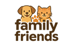 family friends yazılı evcil hayvan mağaza logosu