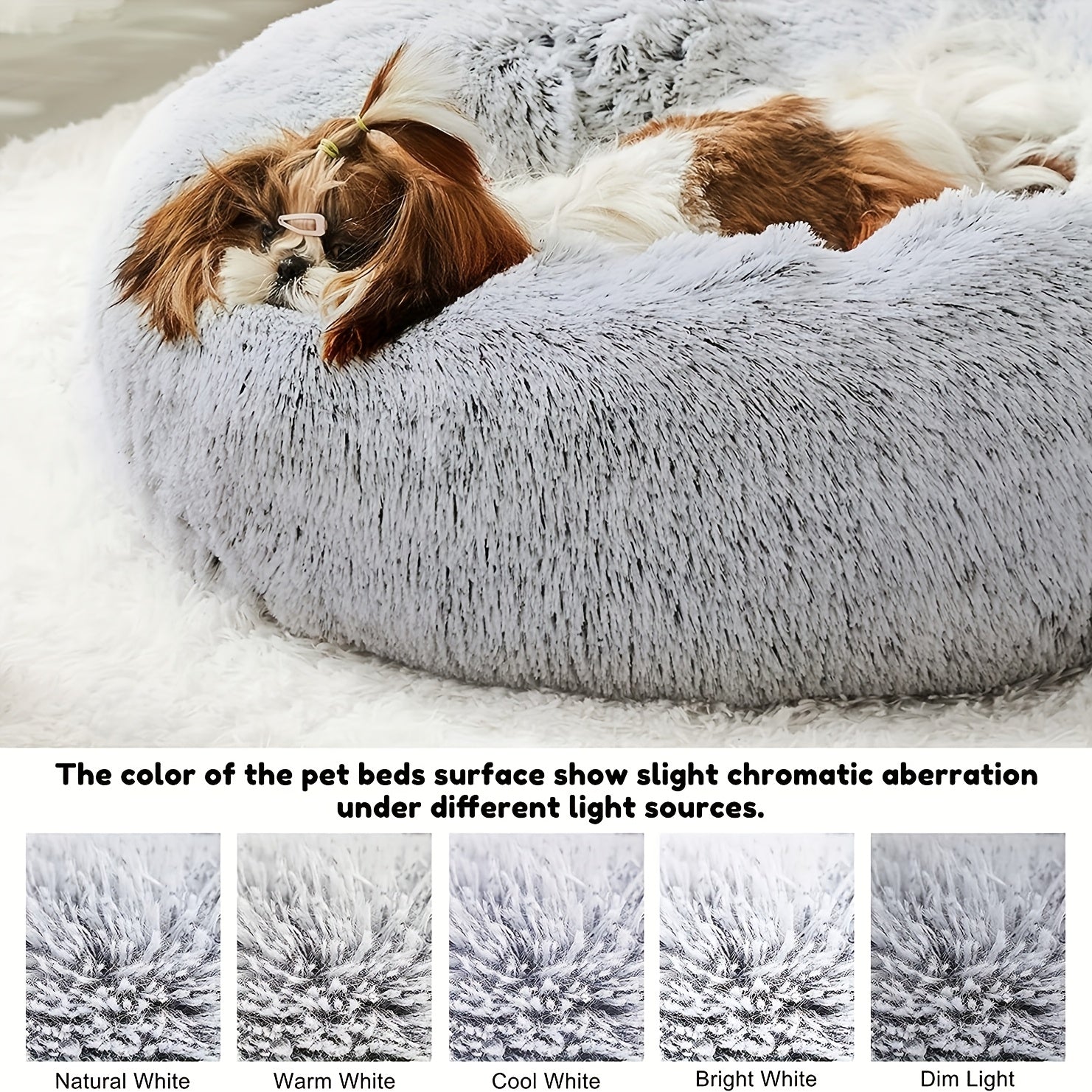 [Cozy Pet Bed] Cozy Plush Round Pet Nest - Luxurious, Soft, Non-Slip Bottom, Easy to Clean, Machine Washable Cover, Perfect for Deep Sleep Indoor Use