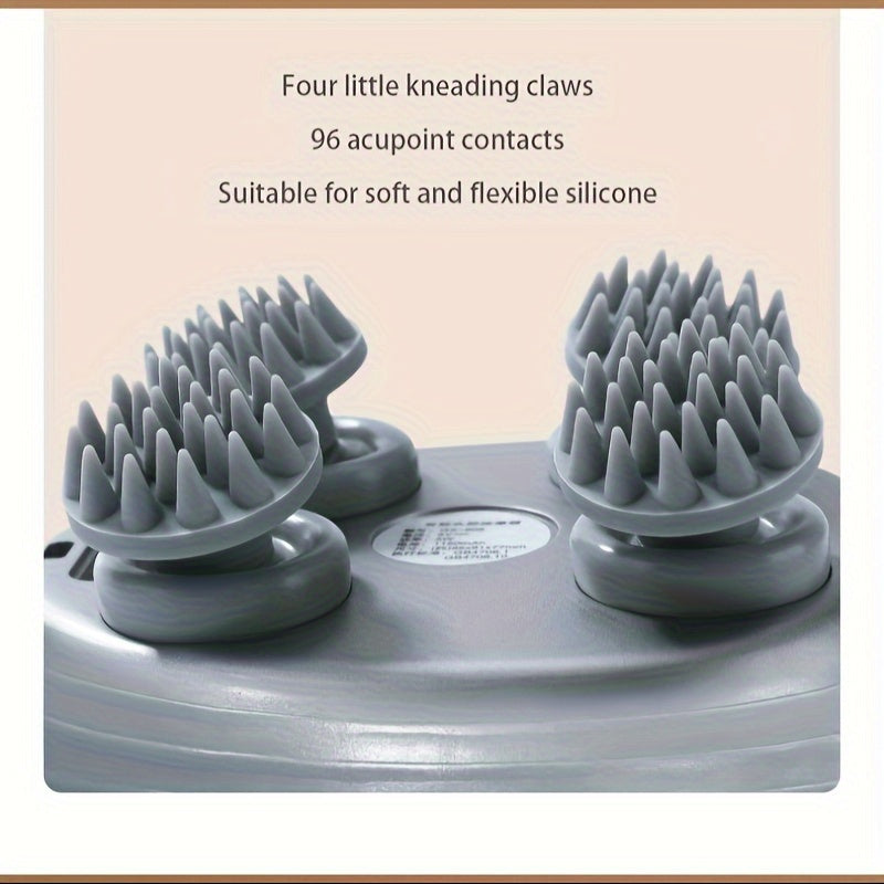 Handheld Scalp Massager, Electric Scalp Massager with 4 Massage Claws, Portable Head Massager for Relaxation and Hair Growth, Suitable for Both Humans and Pets!