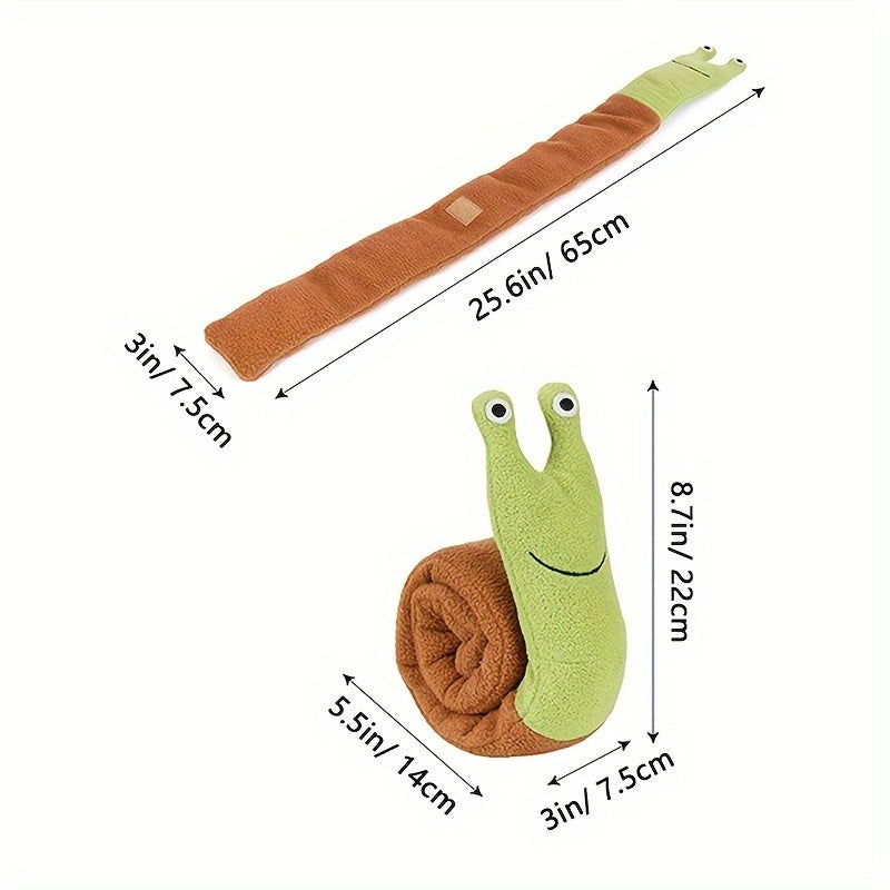Snail-Shaped Interactive Dog Feeder Toy - Stimulating Puzzle Treat Dispenser, Plush Sniffing Mat, Educational Foraging Pad for Mental Stimulation and Slower Eating - Fun, Challenging, and Rewarding Pet Toy