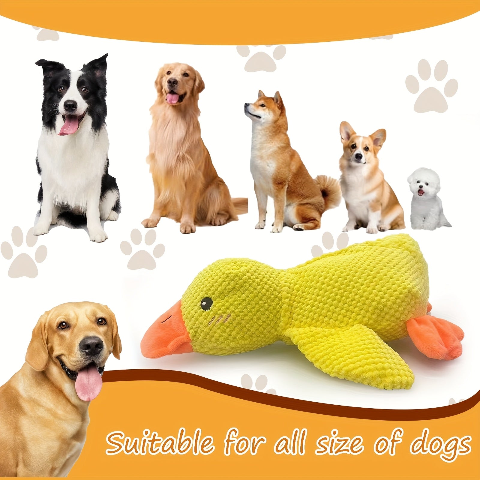 [Durable Duck Toy] Durable Yellow Punch Ya Duck Shaped Soft Toy | 1pc Interactive Chewing Dental Cleaning Pet Toy For Small To Medium Dogs, Relieves Boredom