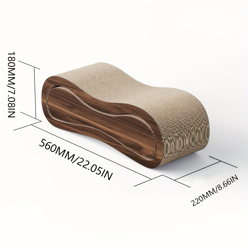 [Durable Cat Scratching Board] 2-in-1 Cat Scratching Board & Resting Bed | Durable Hard Cardboard Pet Toy, 8-Shaped Design for Claw Protection, Two-Piece Set for Indoor Cats
